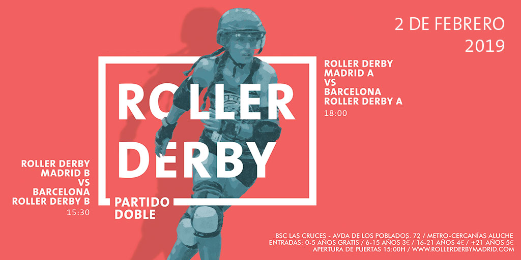 Partido doble de roller derby – RDM vs Barcelona Roller Derby